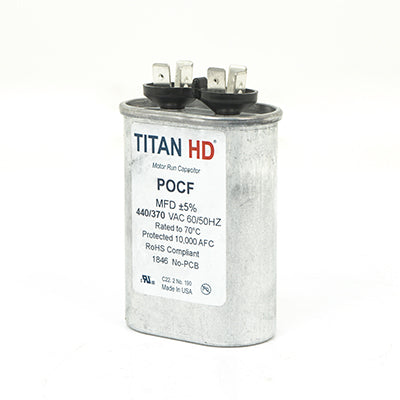 Packard POCF12.5A Titan Hd Run Capacitor 12.5 Mfd 440/370 Volt Oval