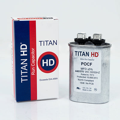 Packard POCF12.5A Titan Hd Run Capacitor 12.5 Mfd 440/370 Volt Oval