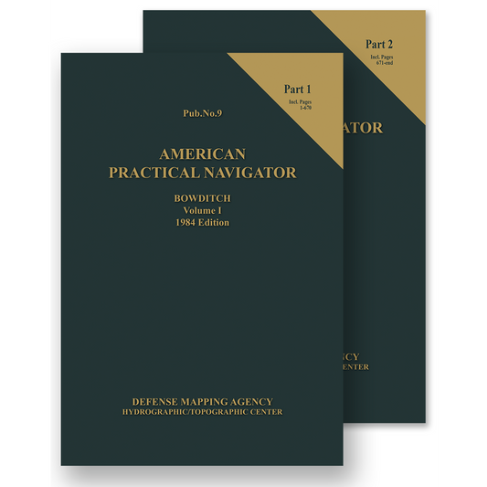 Paradise Clay POD020 1984 American Practical Navigator - Bowditch - Volume 1 - Hardcover Books (Set of 2)