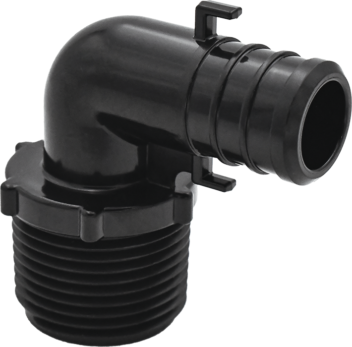 Legend Valves 461-023 1/2" PPSU Plastic Crimp/Cinch PEX x MNPT Reducing 90° Elbow