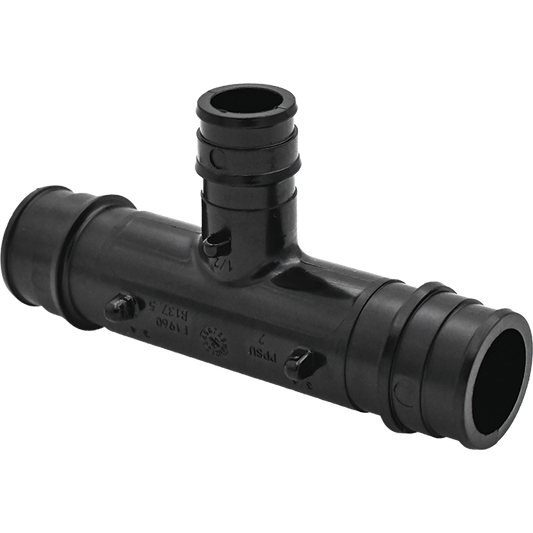 Legend Valves 461-970 1-1/2" x 1-1/2"x 1-1/4" PPSU Plastic Cold Expansion PEX Reducing Tee