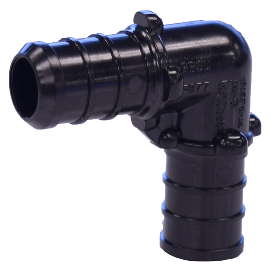 Legend Valves 461-002 3/8" PPSU Plastic Crimp/Cinch PEX 90° Reducing Elbow