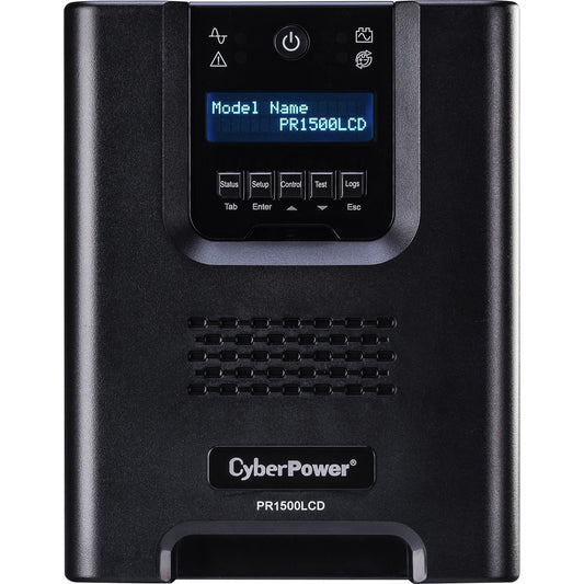 CyberPower Smart App Sinewave PR1500LCD 1500VA Pure Sine Wave Mini-Tower LCD UPS - 1500VA/1050W - Mini-tower - 8 Minute Full Load - 8 x NEMA 5-15R - Battery/Surge-protected