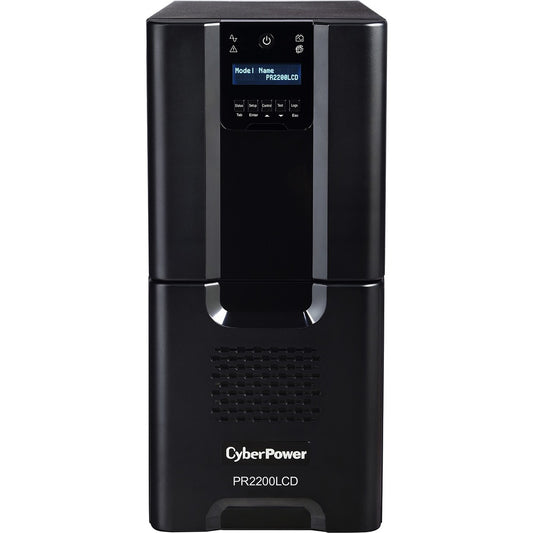 CyberPower Smart App Sinewave PR2200LCD 2200VA Pure Sine Wave Tower LCD UPS - 2200VA/1980W - Tower - 8 Minute Full Load - 8 x NEMA 5-15R - Battery/Surge-protected, 2 x NEMA 5-20R - Battery/Surge-protected