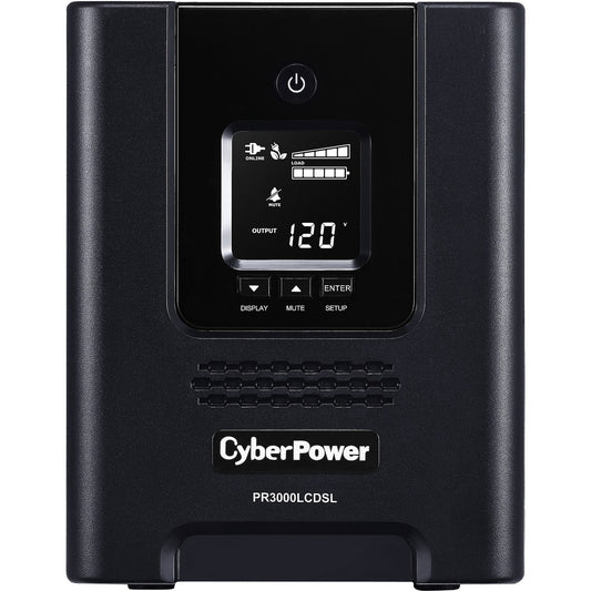 CyberPower Smart App Sinewave PR3000LCDSL 3000VA Pure Sine Wave Tower LCD UPS - 3000 VA/2700 W - Tower - 2 Minute - 6 x NEMA 5-20R - , 1 x NEMA L5-30R