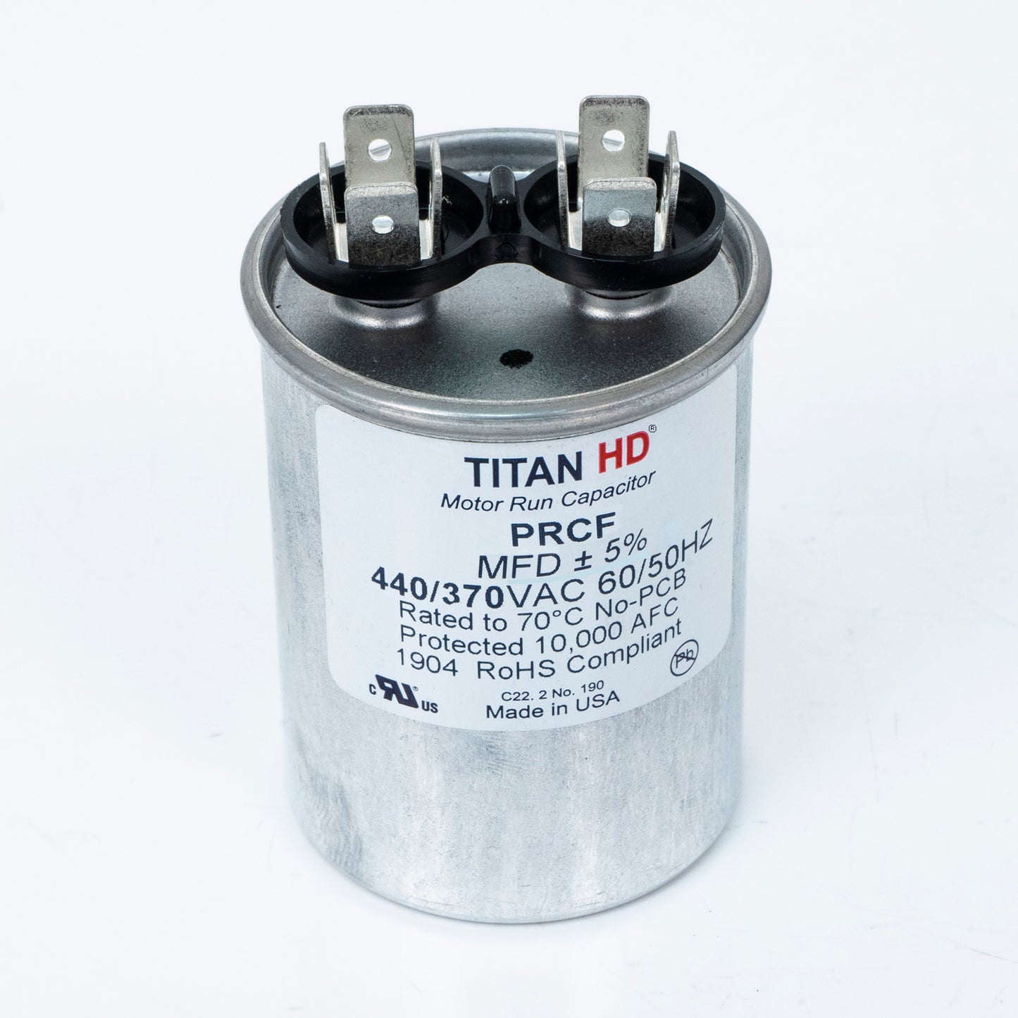 Packard PRCF5A Titan Hd Run Capacitor 5 Mfd 440/370 Volt Round