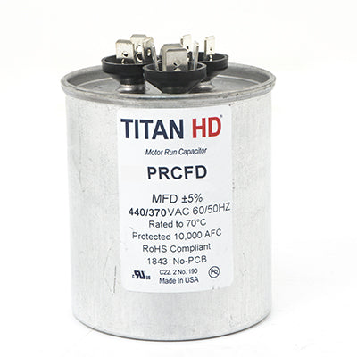 Packard PRCFD605A Titan Hd Run Capacitor 60+5 Mfd 440/370 Volt Round