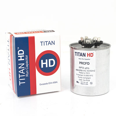 Packard PRCFD6075A Titan Hd Run Capacitor 60+7.5 440/370 Volt Round