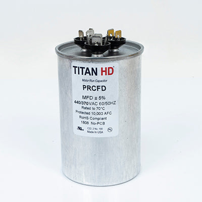 Packard PRCFD7075A Titan Hd Run Capacitor 70+7.5 Mfd 440/370 Volt Round