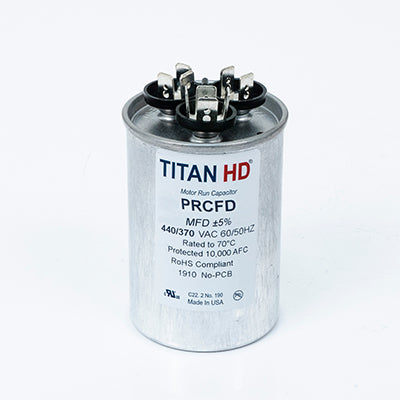 Packard PRCFD255A Titan Hd Run Capacitor 25+5 Mfd 440/370 Volt Round