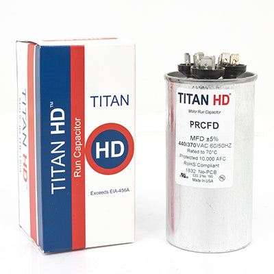 Packard PRCFD5010A Titan Hd Run Capacitor 50+10 Mfd 440/370 Volt, Round