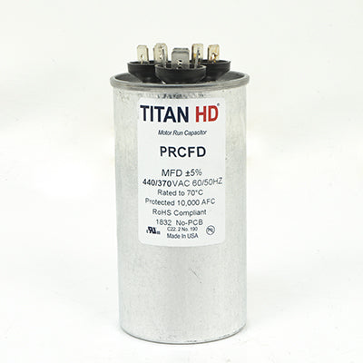 Packard PRCFD5075A Titan Hd Run Capacitor 50+7.5 Mfd 440/370 Volt Round