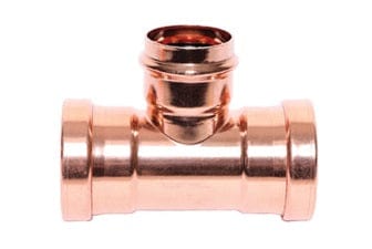 Everflow PCRT2507 2 1/2 x 3/4 x 2 1/2 Copper Tee, P x P x P, 2-1/2'' x 3/4'' x 2-1/2''
