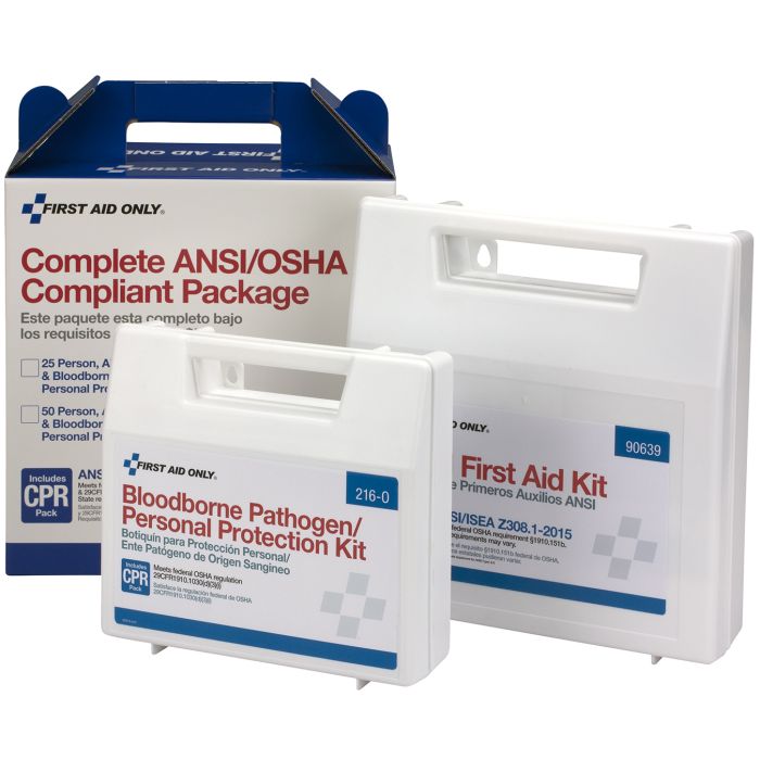 First Aid Only 90765 50 Person Complete 2015 ANSI/OSHA Compliance Package (First Aid and BBP)