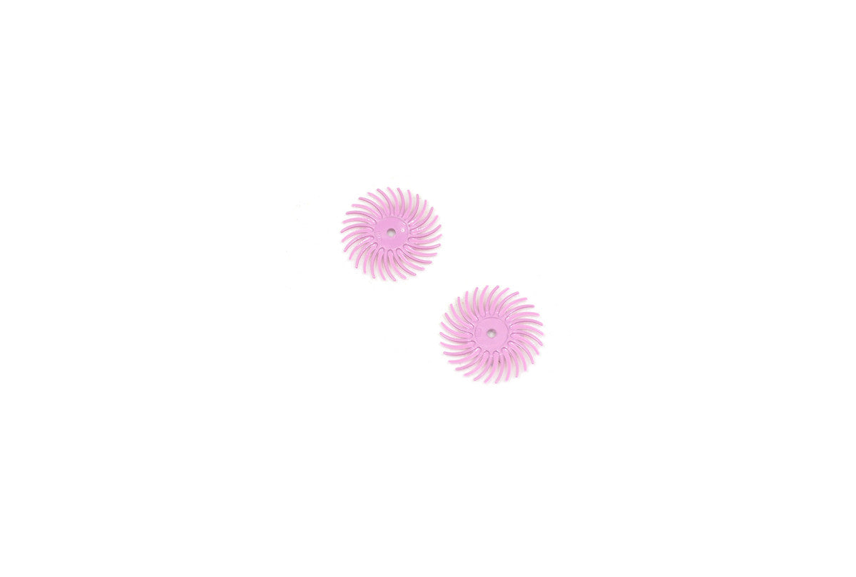 Grobet USA® 10.3504 3M 3-Radial Bristle Discs, 3/4″ Diameter, Pumice, Pink, EA