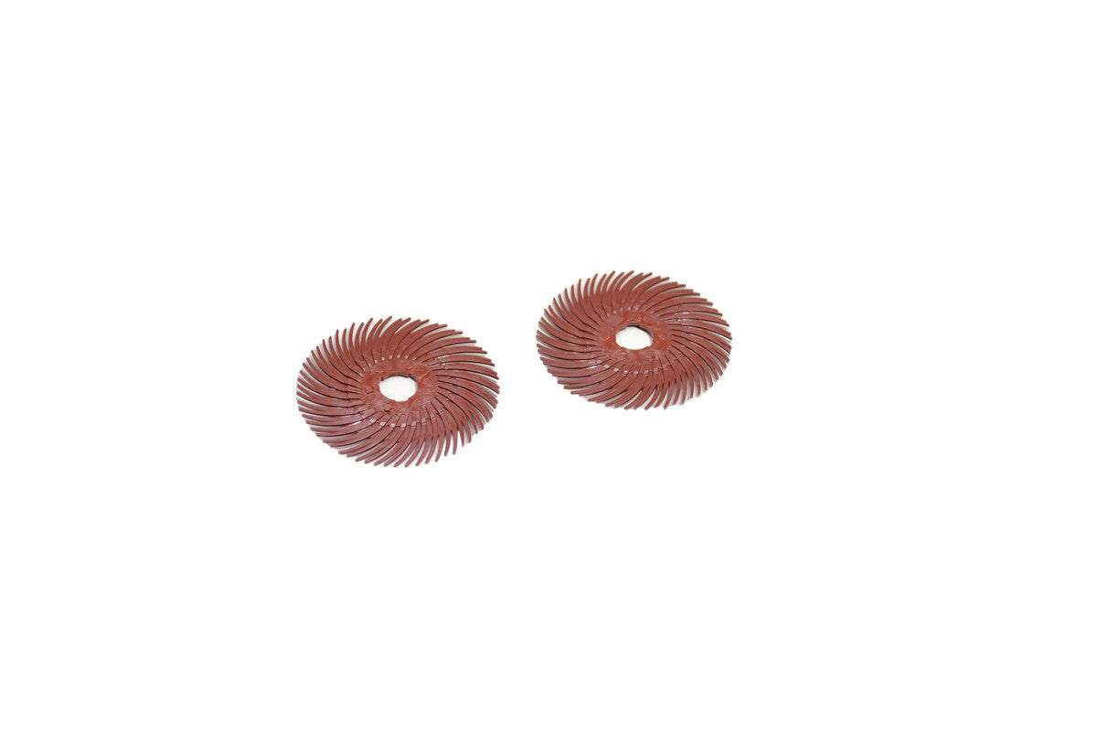 Grobet USA® 10.3519 3M 3-Radial Bristle Discs, 2″ Diameter, 220 Grit, Red, EA