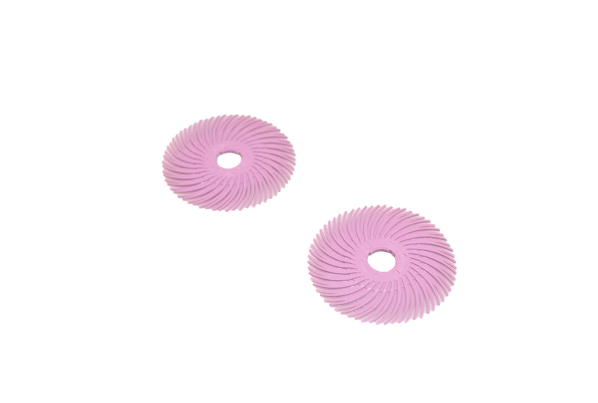 Grobet USA® 10.3521 3M 3-Radial Bristle Discs, 2″ Diameter, Pumice, Pink, EA