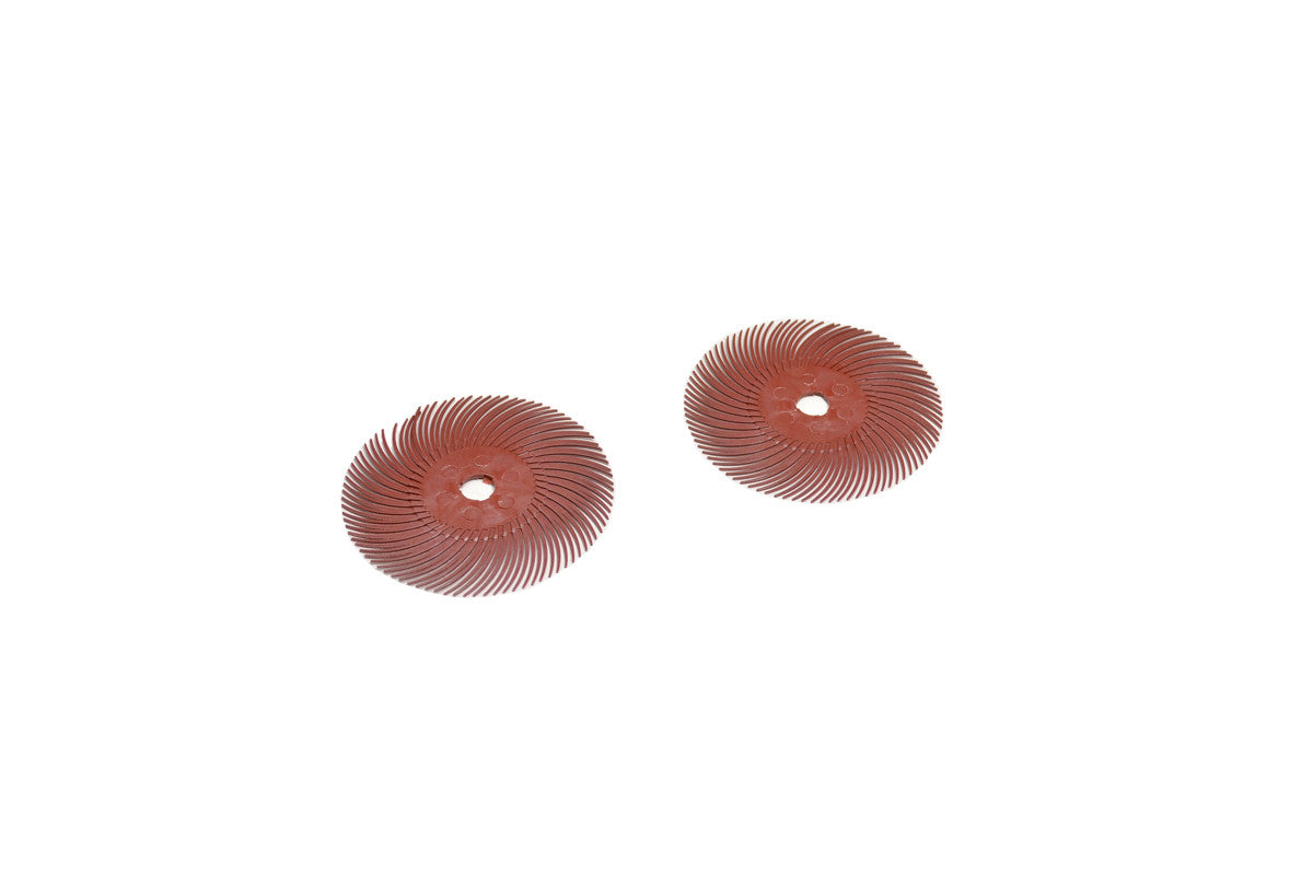 Grobet USA® 10.3526 3M 3-Radial Bristle Discs, 3″ Diameter, 220 Grit, Red, EA