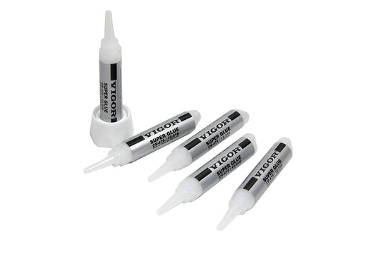 Grobet USA® 12.216 Vigor Super Glue 40/60 Series, 2 Gram Tube, Pack Of 5, EA
