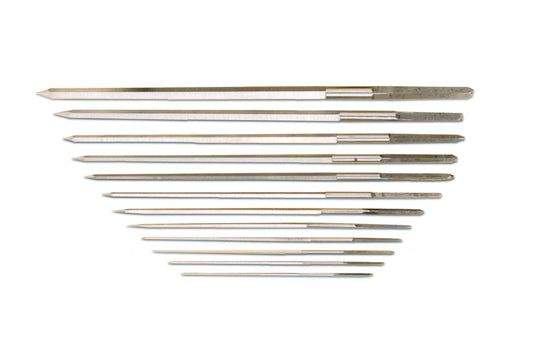 Grobet USA® 15.501 Broach Set Of 12, Cutting, Sizes 30/70, EA