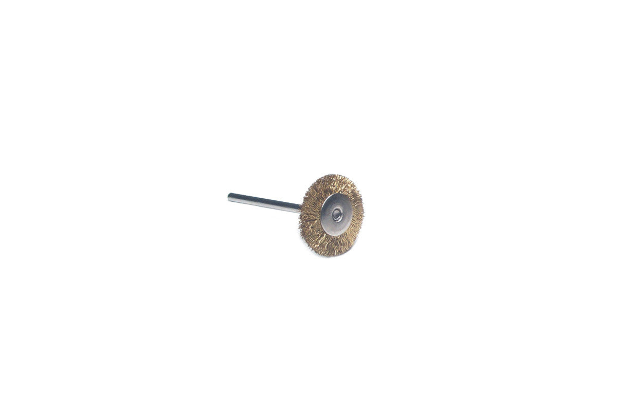 Grobet USA® 16.0689 Crimped Brass Wire Wheel Brush, 1″ Diameter, 3/32″ Shank, 1 DZ