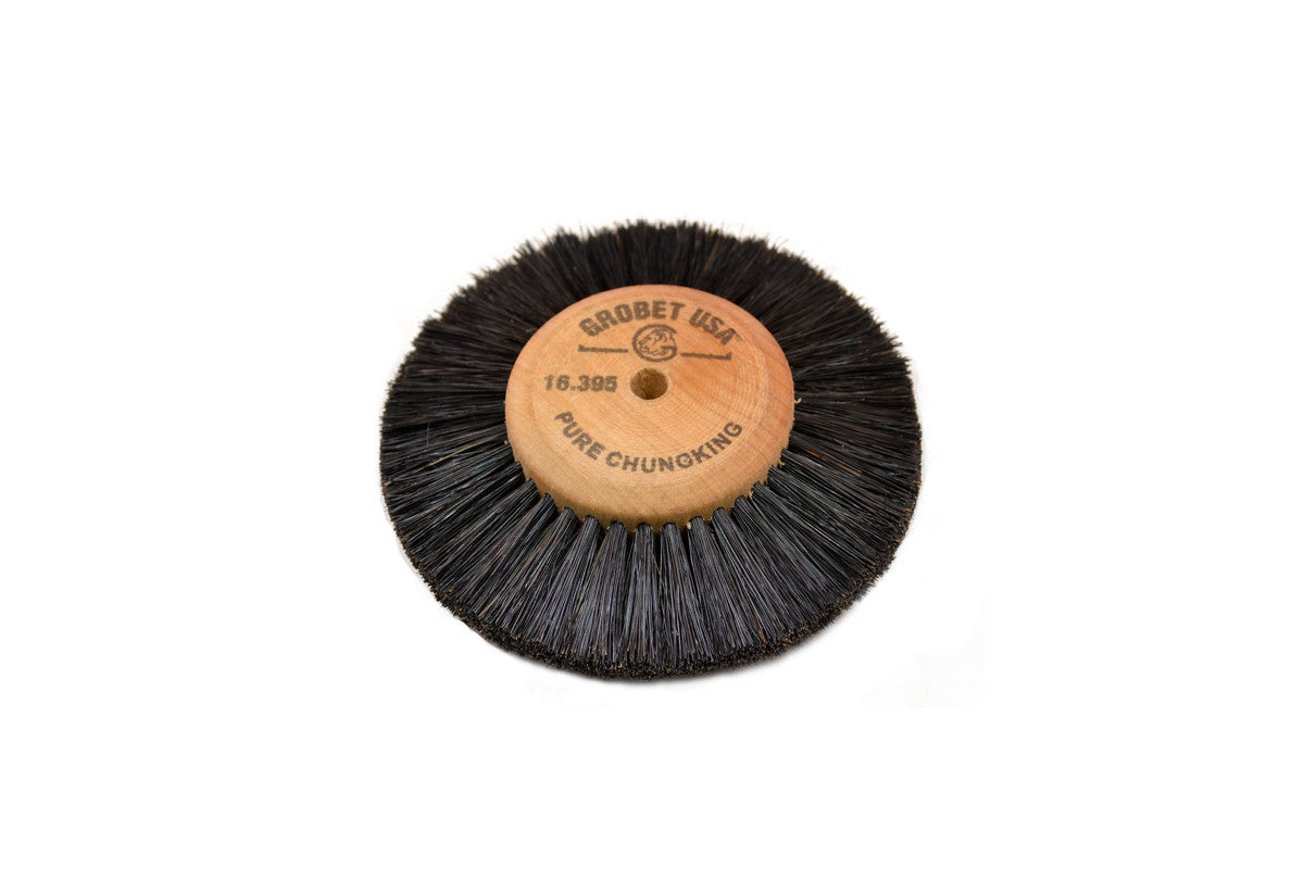 Grobet USA® 16.395 Wood Hub Brush, 4 Rows Of Bristle, 3-1/2″ Overall Diameter, EA