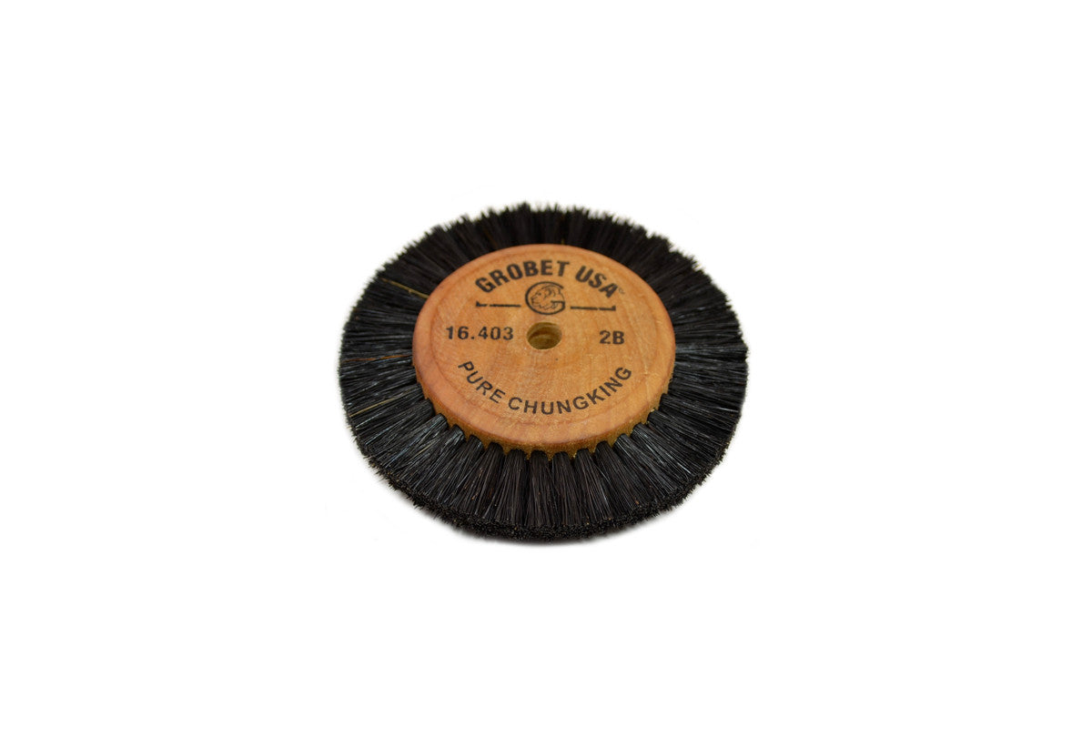 Grobet USA® 16.403 Wood Hub Brush, 2 Rows Of Bristle, 2-7/8″ Overall Diameter, EA