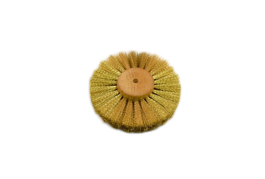 Grobet USA® 16.444 Crimped Brass Wire Brush, 3 Rows Of Wire, 4″ Diameter, EA