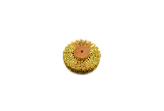Grobet USA® 16.445 Crimped Brass Wire Brush, 4 Rows Of Wire, 3″ Diameter, EA