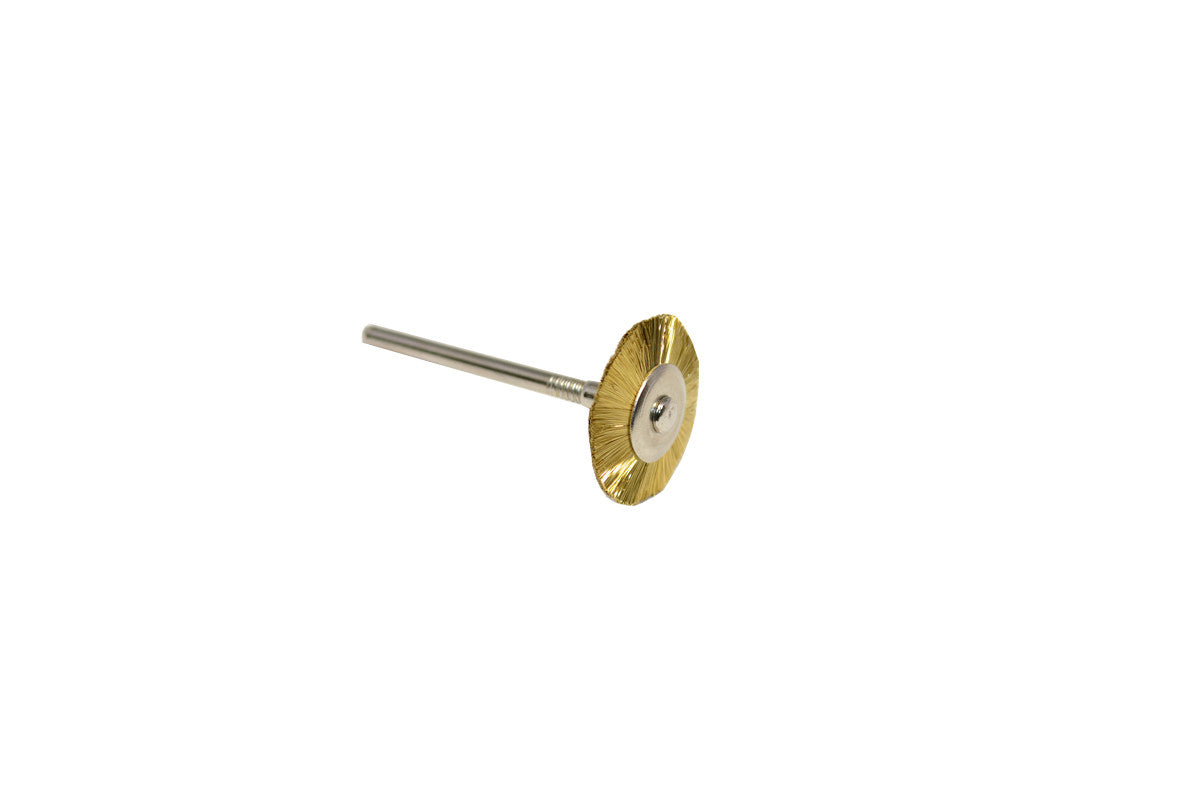 Grobet USA® 16.805 Straight Brass Wire Wheel Brush, 3/4″ Diameter 3/32″ Shank, 1 DZ