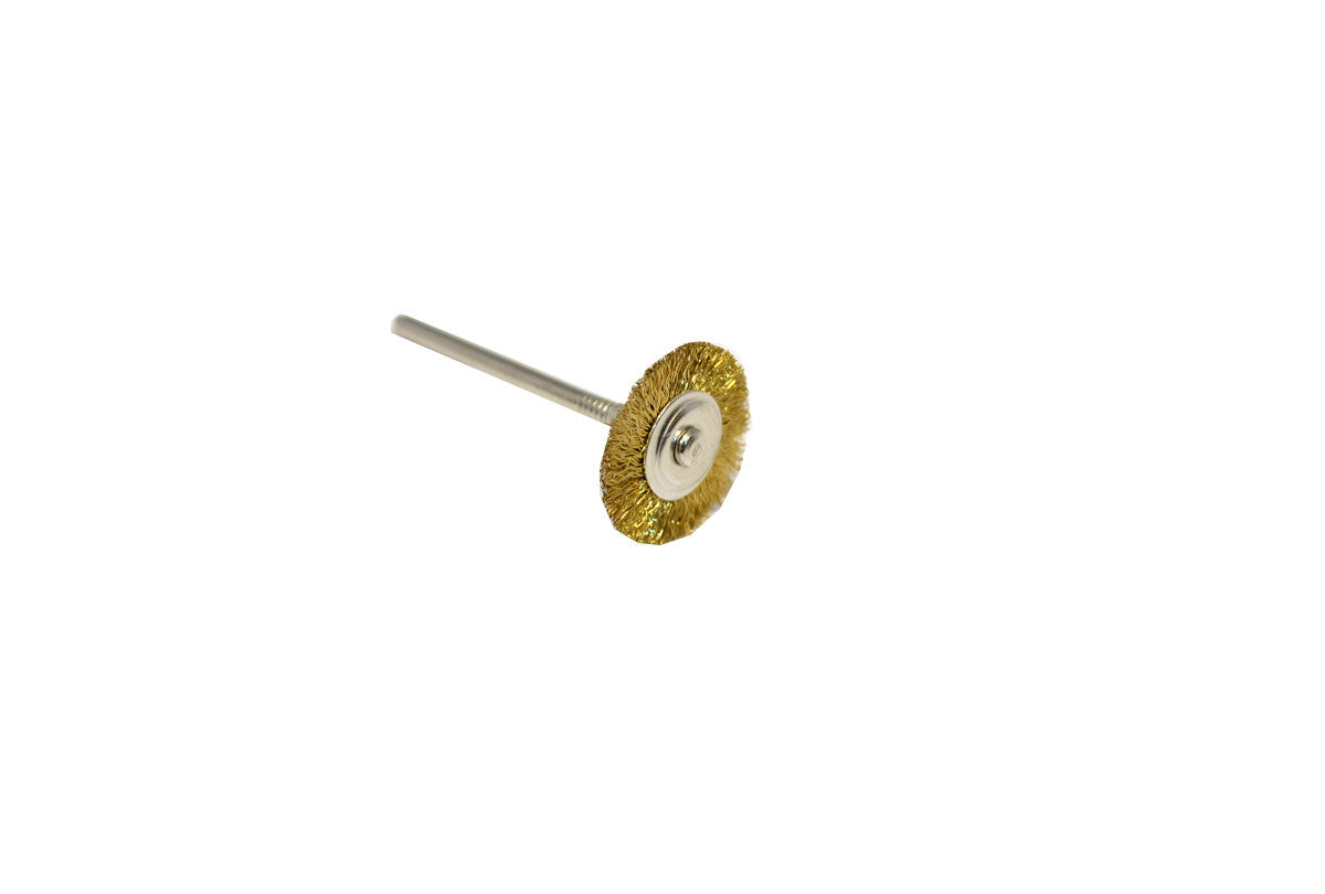 Grobet USA® 16.806 Crimped Brass Wire Wheel Brush, 3/4″ Diameter 3/32″ Shank, 1 DZ