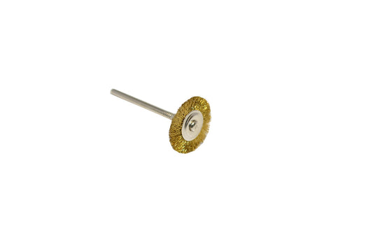 Grobet USA® 16.806 Crimped Brass Wire Wheel Brush, 3/4″ Diameter 3/32″ Shank, 1 DZ
