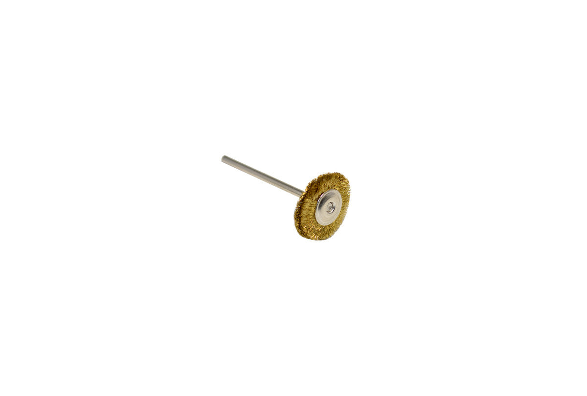 Grobet USA® 16.807 Crimped Brass Wire Wheel Brush, 3/4″ Diameter Double Section, 3/32″ Shank, 1 DZ