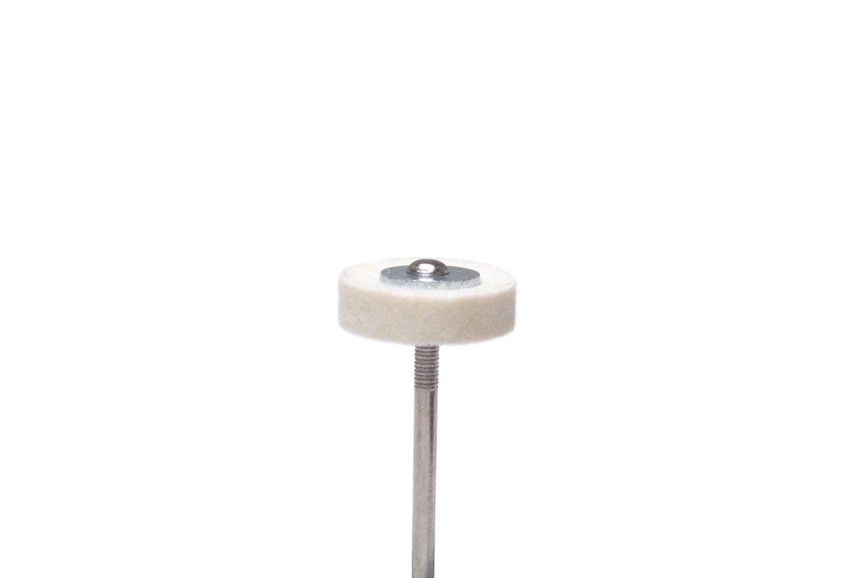 Grobet USA® 17.12405 Mounted Miniature Felt Square Edge Wheel Buff, 1 DZ