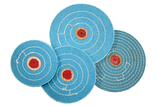 Grobet USA® 17.512 Blue Muslin Buff, 6″ X 50 Ply, EA