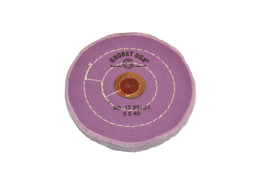 Grobet USA® 17.53101 Berry Muslin Buff, 5″ X 40 Ply, EA