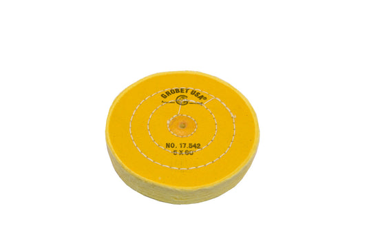 Grobet USA® 17.542 Yellow Chemkote Buff, 5″ X 60 Ply, Shellac Center, EA