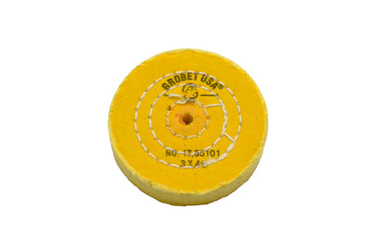 Grobet USA® 17.55101 Yellow Chemkote Buff, 3″ X 40 Ply, Shellac Center, EA