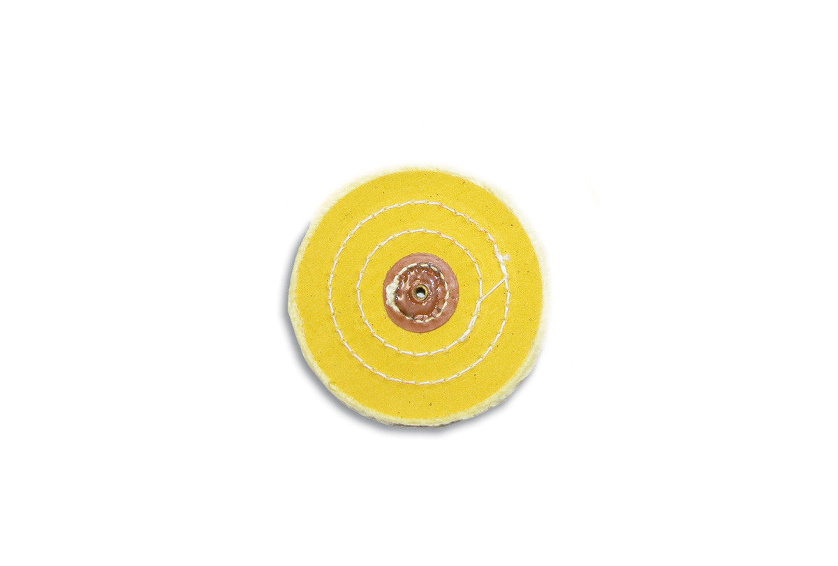 Grobet USA® 17.55401 Yellow Chemkote Buff, 4″ X 50 Ply, LEAther Center, EA