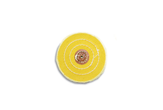 Grobet USA® 17.55401 Yellow Chemkote Buff, 4″ X 50 Ply, LEAther Center, EA