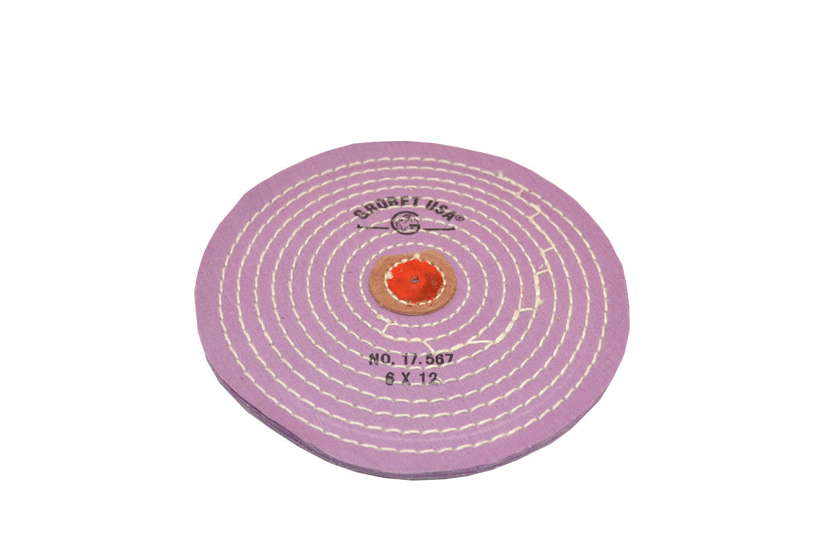 Grobet USA® 17.567 Berry Muslin Buff, 6″, Razor Edge, EA