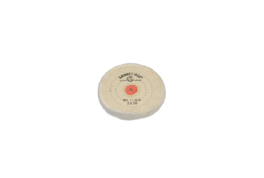 Grobet USA® 17.622 Finex Muslin Buff, 3″ X 35 Ply, Combed With Shellac Center, EA
