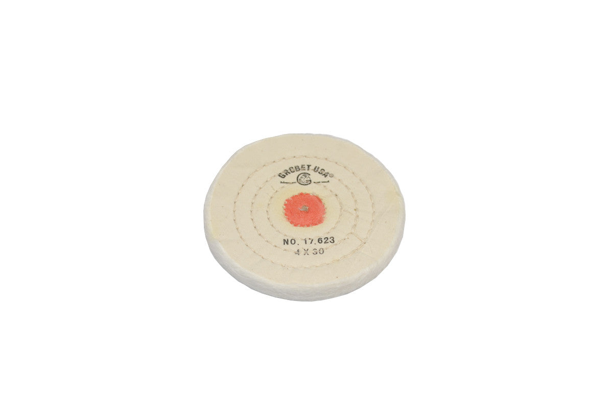 Grobet USA® 17.623 Finex Muslin Buff, 4″ X 30 Ply, Combed With Shellac Center, EA