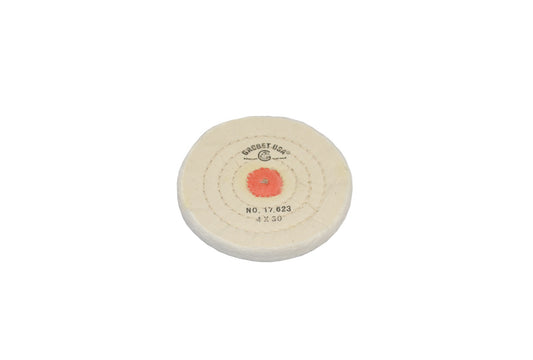 Grobet USA® 17.623 Finex Muslin Buff, 4″ X 30 Ply, Combed With Shellac Center, EA