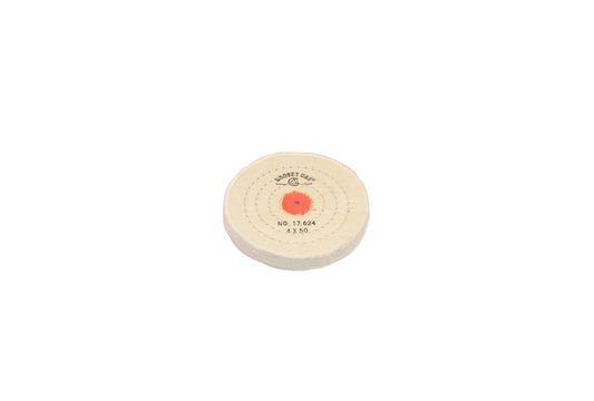 Grobet USA® 17.624 Finex Muslin Buff, 4″ X 50 Ply, Combed With Shellac Center, EA
