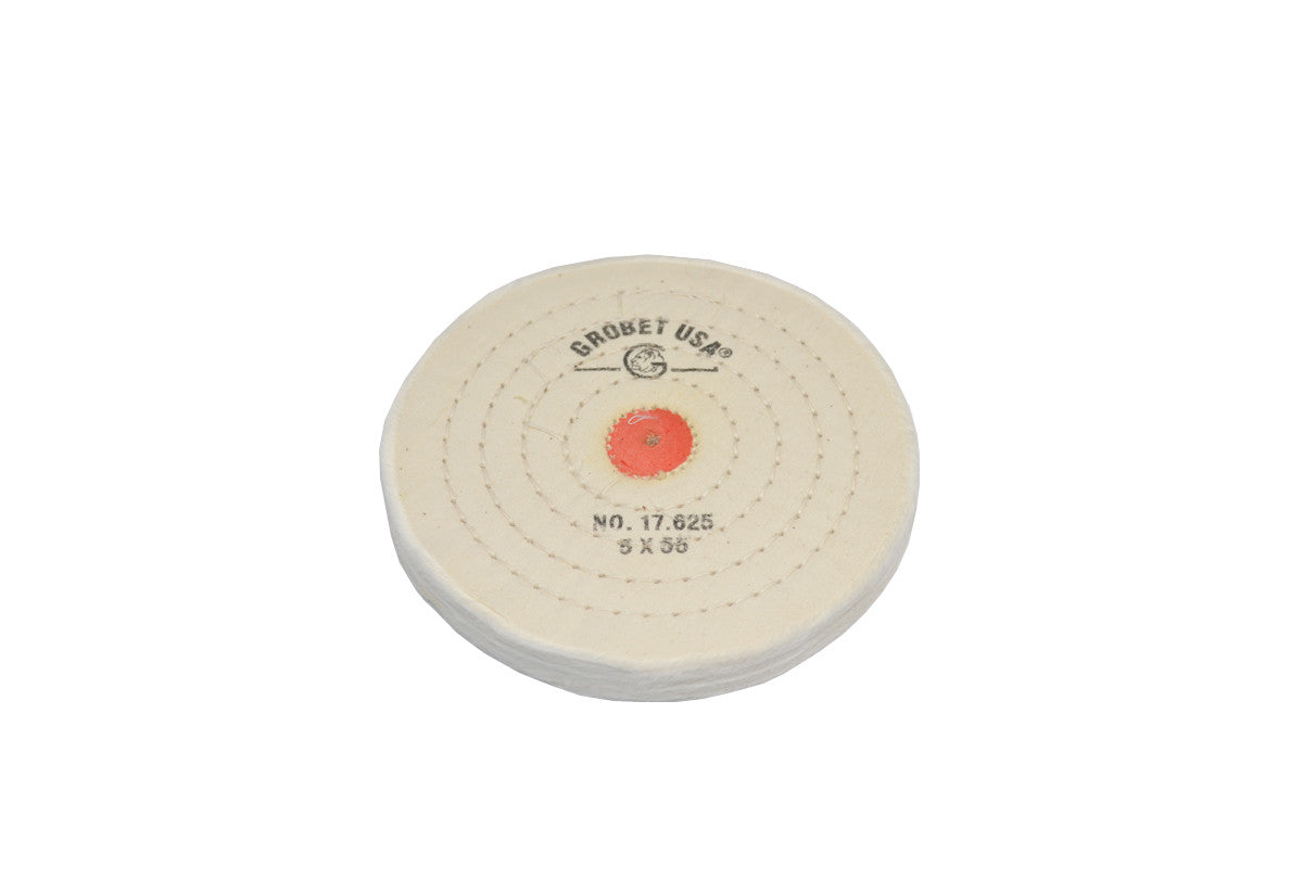 Grobet USA® 17.625 Finex Muslin Buff, 5″ X 55 Ply, Combed With Shellac Center, EA
