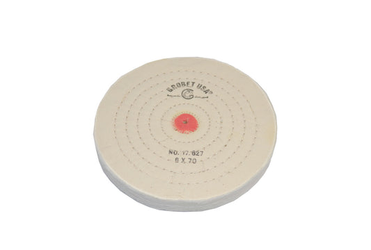 Grobet USA® 17.627 Finex Muslin Buff, 6″ X 70 Ply, Combed With Shellac Center, EA