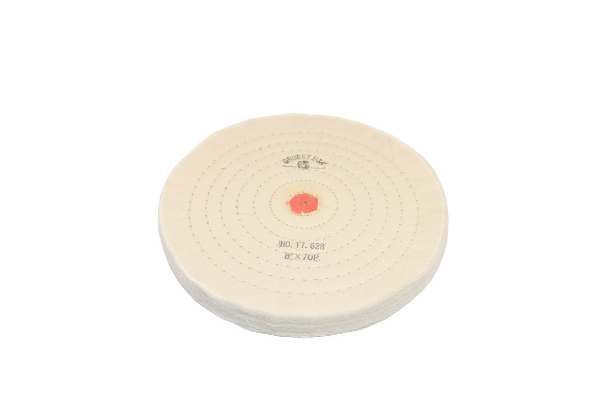 Grobet USA® 17.628 Finex Muslin Buff, 8″ X 70 Ply, Combed With Shellac Center, EA