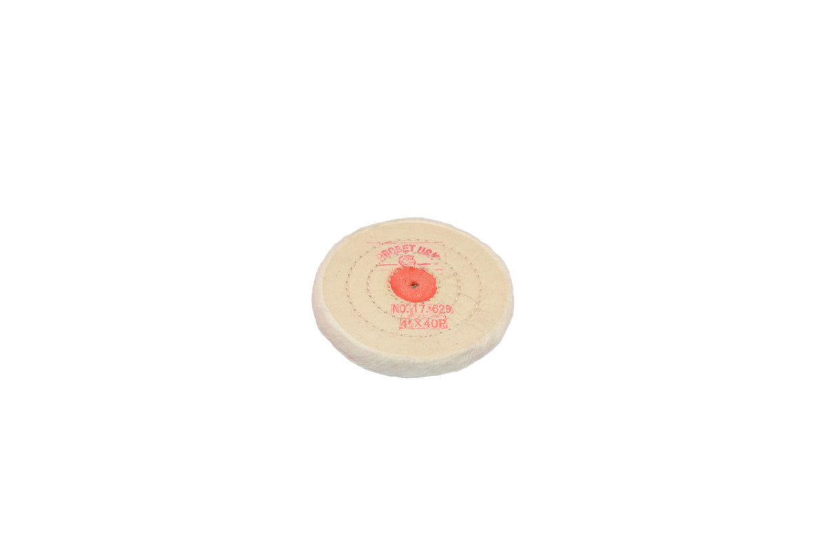 Grobet USA® 17.629 Finex Muslin Buff, 4″ X 40 Ply, Combed With Shellac Center, EA