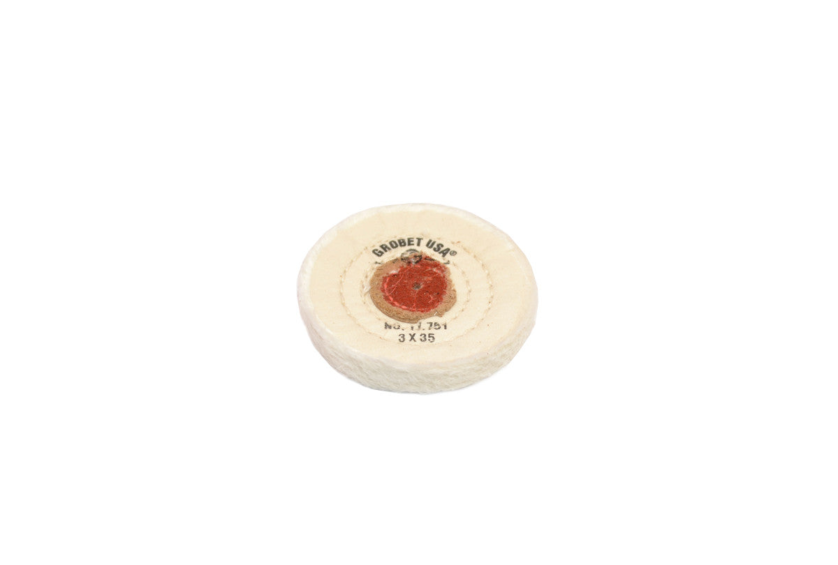 Grobet USA® 17.751 Finex Muslin Buff, 3″ X 35 Ply, LEAther Center, EA
